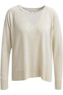Milano Italy Pullover with roundneck and raglan 1/1 sleeves cream
