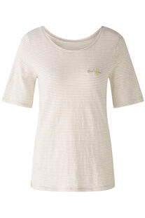 Oui T-Shirt offwhite camel