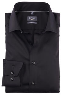 OLYMP Luxor gemustertes Hemd langarm Slim Fit graphit