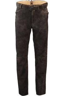 MADDOX Leder-Hose dunkelbraun  Ziegenveloursleder