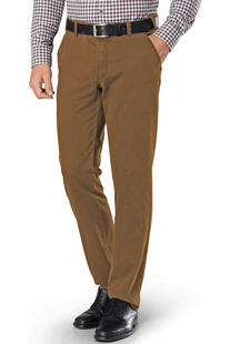 CLUB OF COMFORT High Stretch Baumwoll-Hose hellbraun Garvey Flat-Front