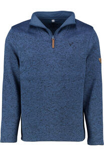 OS TRACHTEN Fleece-Troyer marine meliert