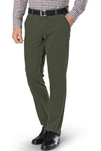 CLUB OF COMFORT High Stretch Baumwoll-Hose oliv Garvey Flat-Front