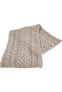 ARAN Schal beige Merinowolle Supersoft