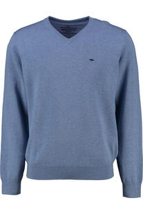 FYNCH HATTON V- Ausschnitt Pullover blau
