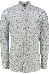 OS TRACHTEN Hemd mit Stehkragen blau gebl�mt Slim Fit