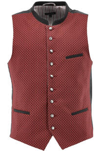 OS TRACHTEN Weste rot gemustert Slim Fit
