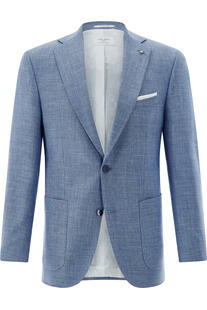 CARL GROSS Sakko Sander blau mit Wolle