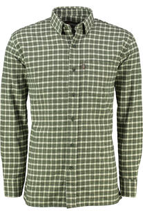 SKOGEN Flanell Hemd oliv kariert Regular Fit Langarm