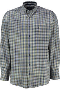 REDMOND Hemd braun kariert Comfort Fit Langarm Button-Down