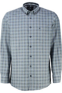 REDMOND Hemd blau kariert Comfort Fit Langarm Button-Down