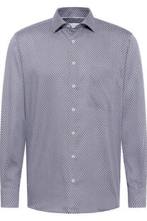 ETERNA Hemd anthrazit gemustert Comfort Fit Langarm