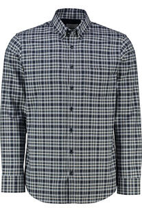 BRAX Light Flanell Hemd Daniel blau kariert Modern Fit Langarm Button-Down