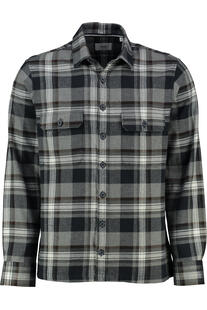 BRAX Flanell Hemd Kay grau kariert Comfort Fit Langarm