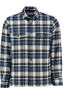 BRAX Flanell Hemd Kay blau kariert Comfort Fit Langarm