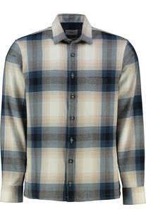 BRAX Flanell Hemd Kay beige kariert Comfort Fit Langarm