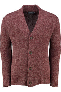 MAERZ Strickjacke bordeaux meliert in melierter Strickoptik