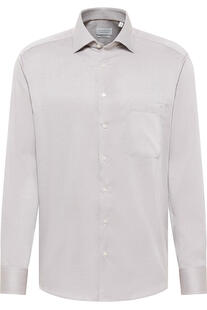 ETERNA Hemd beige gemustert Comfort Fit Langarm