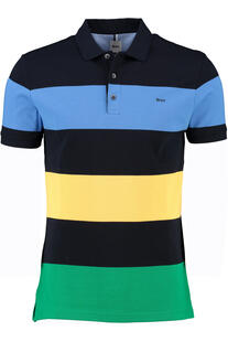 BRAX Polo-Shirt Pio blau gestreift