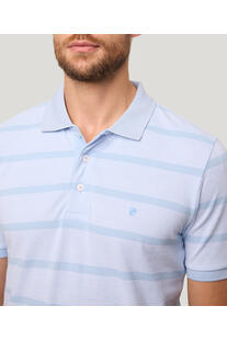 PIERRE CARDIN Polo Shirt hellblau gestreift