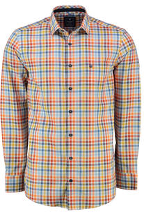 REDMOND Hemd gelb kariert Regular Fit Langarm Button-Down