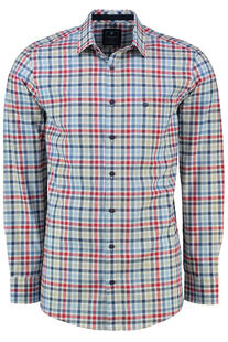 REDMOND Hemd rot kariert Regular Fit Langarm Button-Down