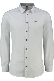 SPIETH & WENSKY Hemd Flachbach weiss/gr�n Slim Fit Langarm