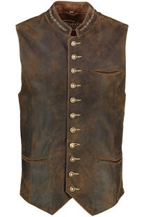 MADDOX Leder Weste Westsee braun