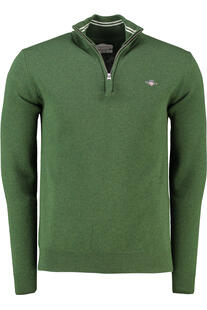 GANT Lambswool Troyer moos green Regular Fit