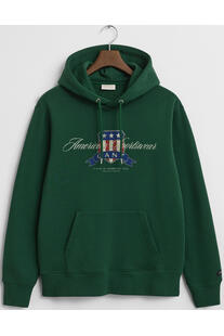 GANT Crest Graphic Hoodie forest green