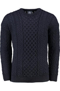 ARAN Rundhals Pullover marine