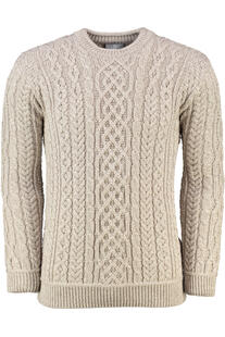 ARAN Rundhals Pullover beige