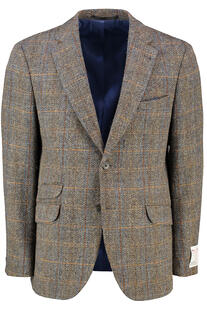 WELLINGTON OF BILMORE Harris Tweed Sakko London green blue herringbone kariert