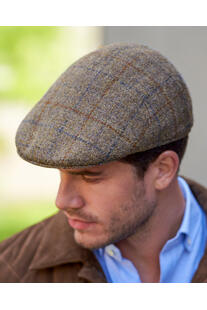 WELLINGTON OF BILMORE Harries Tweed M�tze Henry Cap walnut check kariert