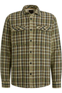 PME LEGEND Overjacket Small Herringbone Check oil green kariert