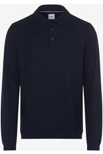 BRAX Langarm Polo-Shirt Paros navy