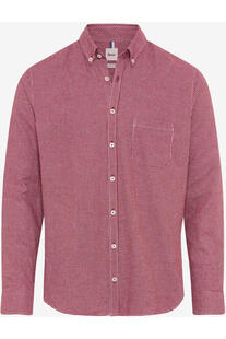 BRAX Light Flanell Hemd Daniel red wine kariert Modern Fit