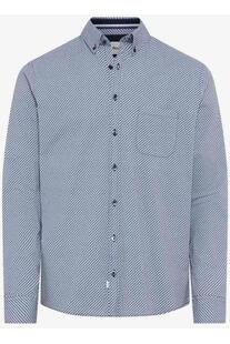 BRAX Hemd Daniel P baltic gemustert Modern Fit Langarm