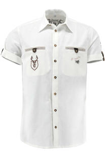 OS TRACHTEN Hemd weiss Regular Fit Kurzarm