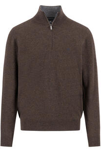 FYNCH HATTON Cashmere Troyer dark chocolate Casual Fit