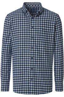 REDMOND Flanell Hemd blau kariert Comfort Fit Langarm