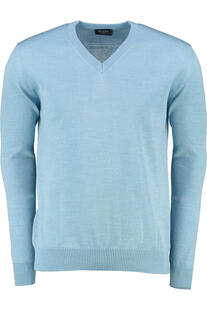 V-Ausschnitt Pullover ocean aqua einfarbig