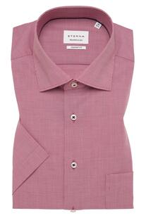 ETERNA Hemd Rot gemustert Comfort Fit Kurzarm