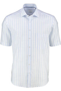 Hemd blau gestreift Comfort Fit Kurzarm