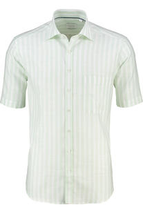 Hemd gr�n gestreift Comfort Fit Kurzarm