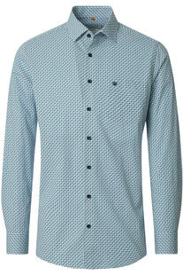 REDMOND Hemd blau gemustert Comfort Fit