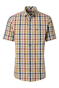 REDMOND Karo Hemd terra kariert Comfort Fit Kurzarm
