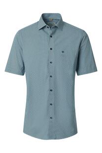 REDMOND Hemd blau gemustert Comfort Fit Kurzarm