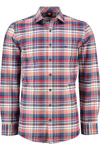 REDMOND Oxford Karo Hemd rot kariert Comfort Fit