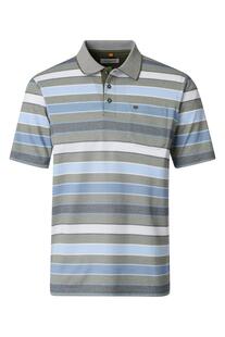 REDMOND Polo-Shirt gr�n gestreift